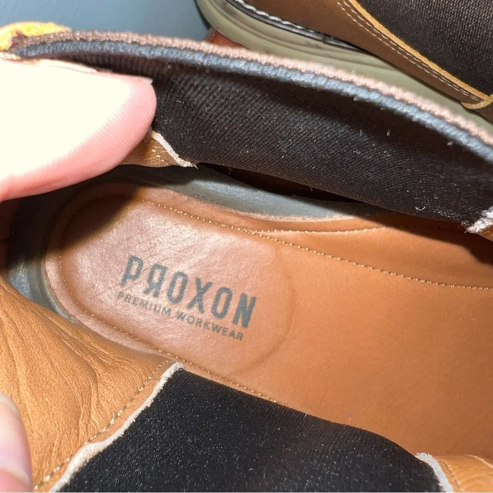 Proxon Premium Workwear Brown Leather Work Boots Oil Resistant Steel Toe Mens 11
